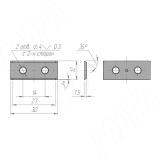 Сменная твердосплавная пластина 30x12x1,5мм 35 град, с фаской, FK08, 2-х сторонняя (комплект 10 шт) F301215-58, фото 2