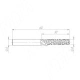 Борфреза твердосплавная D6xL30, S6xGL60, Rh KF-010-06-30-6-br, фото 1