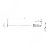 Фреза спиральная твердосплавная D4xL8, S4xGL45, Z1, Up/Rh, чистовая (по алюминию) KF-111-04-08-4-alu, фото 1