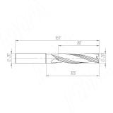Фреза спиральная твердосплавная D20xL80/105, S20xGL165, Z3, Up/Rh, чистовая KF-113-20-105-20, фото 1