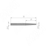 Фреза гравировальная D=3, CL=30,5, SD=6, TL=75, Z=2   TBN3-30.5S675Z2, фото 1