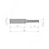 Фреза прямая для фрезерования и раскроя ЛДСП/МДФ D=6, H=22, S=12, Z=2+2 TC622S12Z2, фото 1