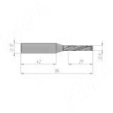 Фреза прямая для фрезерования и раскроя ЛДСП/МДФ D=6, H=28, S=12, Z=2+2 TC628S12Z2, фото 1