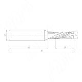 Фреза прямая для фрезерования и раскроя ЛДСП/МДФ D=8, H=28, S=12, Z=3+3 TC828S12Z3, фото 1