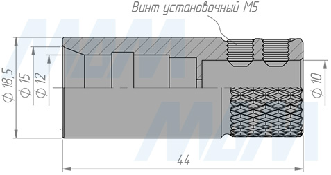 Размеры патрона быстросменного для станков KDT (артикул QCC_1244)