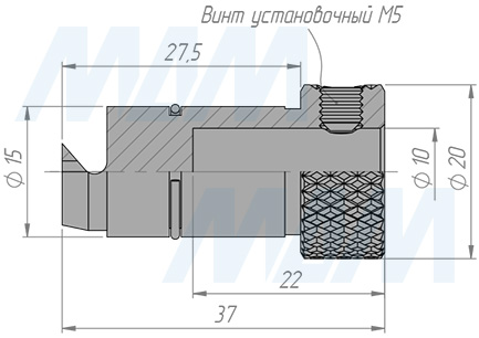 Размеры патрона быстросменного для станков Biesse (артикул QCC_1537)