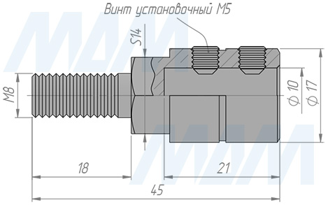 Размеры патрона быстросменного для станков Morbidelli M8/9 (артикул QCC_M8/9_L)