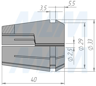 Размеры цанги ER32 D=3-2 мм (артикул T119.030.N)
