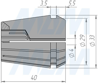 Размеры цанги ER32 D=4-3 мм (артикул T119.040.N)