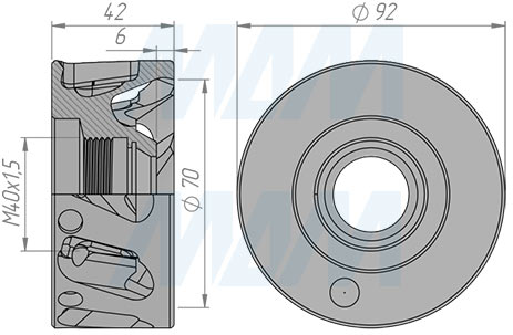 Размеры насадки на патрон TORNADO ER32 (артикул X139.501.RK)
