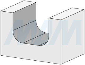 Форма обработки фрезой профильной D=12 H=9 S=8 Z=2 R1=6 (артикул C113-12-9S8)