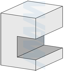 Форма обработки фрезой для выборки четверти D=34,92 H=12,7 S=8 Z=2 подшипник 12,7 (артикул C121-34-12S8)