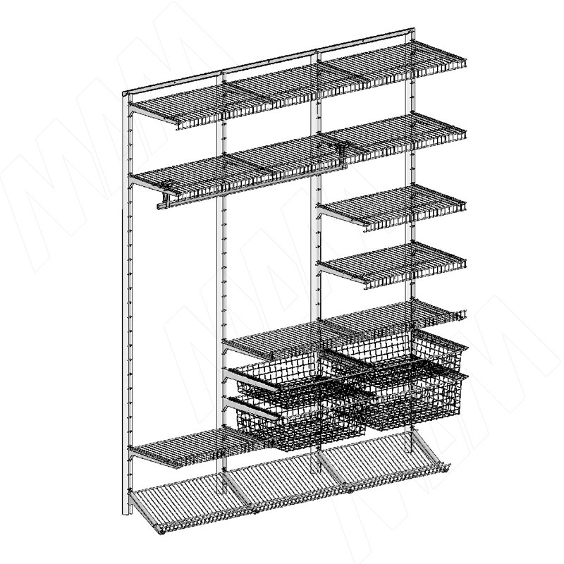 Home Space, гардероб ширина 1860мм, глубина 495 мм, 3 проема по 600 мм фото товара 1 - HSK1860x495MT5
