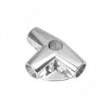 Угловой cоединитель 4-х труб с одной полкой , хром 224.CR