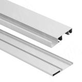 FORTE Комплект направляющих для раздвижной системы (1 верхняя, 1 нижняя), серебро, L-3000