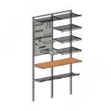 Home Space, гараж ширина 1260мм, глубина 477 мм, 2 проема по 600 мм, с аксессуарами HSK1260x477MT1