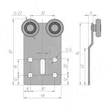 Верхний ролик "S" для двери до 50 кг 2214 KOP-S/50N, фото 2