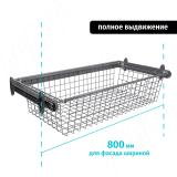 BELLE Корзина для белья, 800 мм, глубина 350 мм, графит. полн. выдв. BE80BA35GR, фото 1