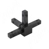 КОНТУР Соединитель 4-сторонний, черный CON4BL, фото 1