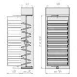 ESENTA Поворотная обувница, 10 полок, 1630-1830 мм, графит ESRSH10GP, фото 11