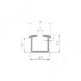FORTE Направляющая верхняя врезная, серебро, L-3000 FOR01PRS3, фото 1
