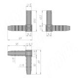 ЛОФТ соединитель 3-сторонний, черный LFCON3BL, фото 1