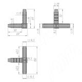 ЛОФТ соединитель 4-сторонний, черный LFCON4BL, фото 1