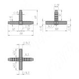 ЛОФТ соединитель 5-сторонний, черный LFCON5BL, фото 1