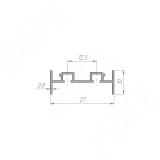 MiniShop направляющая верхняя, серебро, L-3000 MSA037, фото 1