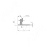 IKM-80AY/FAST Направляющая накладная, серебро, L-6000 PR011954A, фото 1