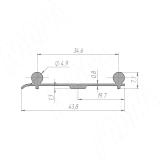 IKM-80AY Направляющая нижняя двойная, серебро, L-3000 PR011955A-S3, фото 1