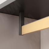 VOGUE Штанга прямоугольная 30х8, с демпфером, золото мат. (анод), L-1000 TA0213RGLM-S1 SET, фото 4