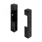 VOGUE Штангодержатель для прямоугольной штанги, торцевой, черный, крепление к стене (левый + правый) TA0213WBL, фото 1