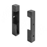 VOGUE Штангодержатель для прямоугольной штанги, торцевой, графит, крепление к стене (левый + правый) TA0213WGP, фото 1