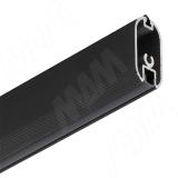 Штанга овальная 15x30 под ленту 5 мм, с пазом под демпфер, черный (анод), L-3000 TA02LEDBL, фото 3