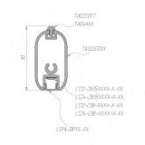 Штанга овальная 15x30 под ленту 5 мм, с пазом под демпфер, золото мат. (анод), L-3000 TA02LEDGLM, фото 2