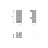 UNICO угловое соединение с креплением к стене/потолку,  черный UN795A12BL, фото 3