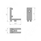 UNICO угловое соединение с креплением к стене/потолку,  черный UN795A12BL, фото 4