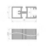 UNICO Несущий профиль, серебро (анод), L-3000 мм UN795PRAL, фото 1