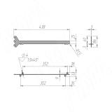 VERTIKO Кронштейн для деревянной полки 25 мм, центральный, графит, L-400 мм VR4025CGP, фото 3