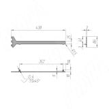 VERTIKO Кронштейн для деревянной полки 25 мм, левый, черный, L-400 мм VR4025LBL, фото 1