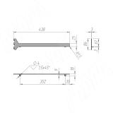 VERTIKO Кронштейн для деревянной полки 25 мм, правый, черный, L-400 мм VR4025RBL, фото 1