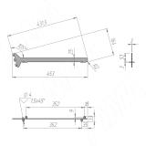 VERTIKO Кронштейн наклонный для деревянной полки 25 мм, центральный, графит, L-400 мм VR40SR25CGP, фото 3