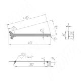 VERTIKO Кронштейн наклонный для деревянной полки 25 мм, правый, черный, L-400 мм VR40SR25RBL, фото 1