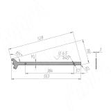 VERTIKO Универсальный кронштейн для наклонной деревянной полки 25 мм, графит, L-500 мм VR50SR25GP, фото 1