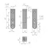 Штангодержатели для овальной штанги, хром, крепление к боковине и к полке (прав.+лев.) WA3160SCR, фото 1