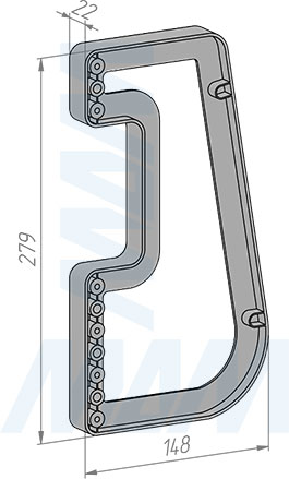 Размеры расширителя для пантографа LIFT700 (артикул 701/A)