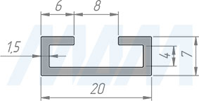 Размеры нижней направляющей ДУКО (артикул 99063A)