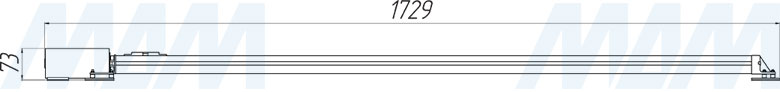 Размеры универсального электропривода  B-MOVED, тип А (артикул BM01MA70000001)