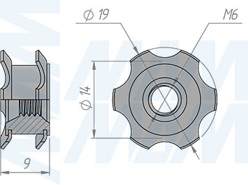 Размеры забивной гайки BAMBOO (артикул BM0554N)